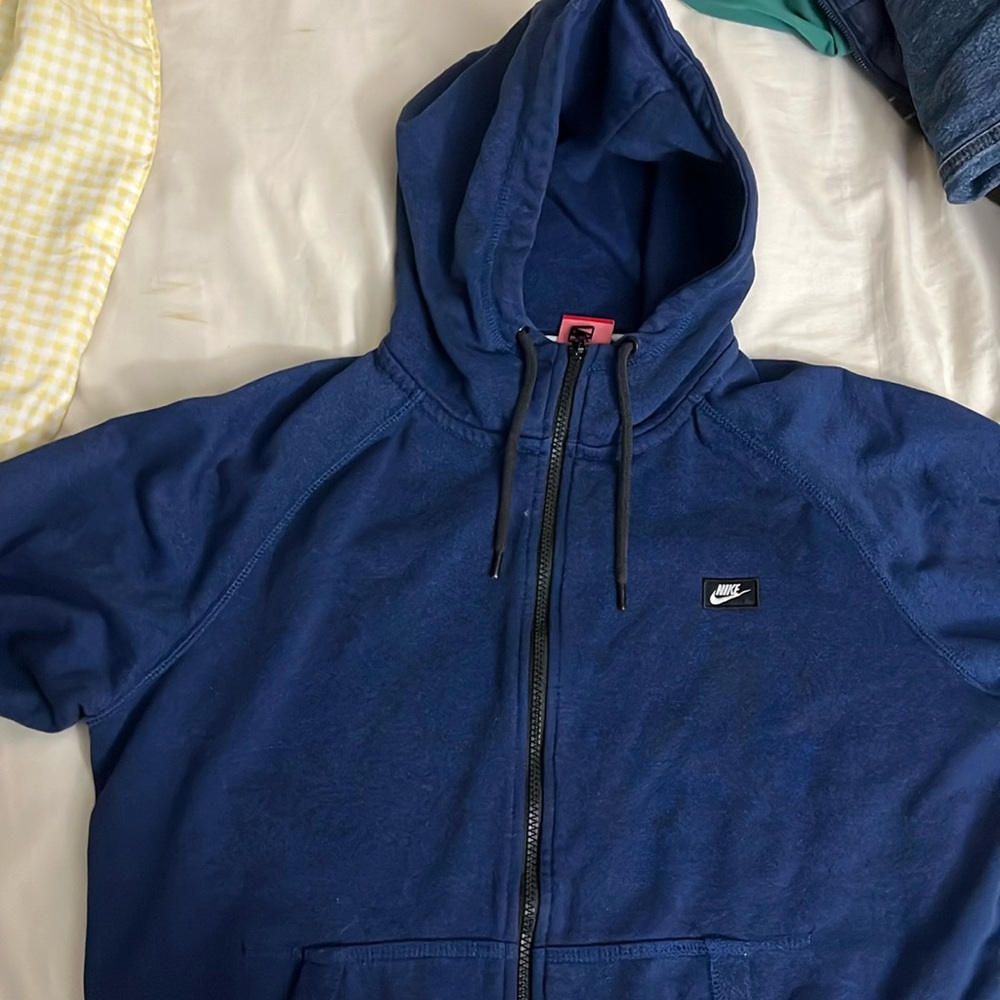 Navy Blue Vintage Nike Zip Up Hoodie